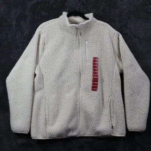 Eddie Bauer Jacket Womens XL Cream Fleece Full Zip Casual Outerwear Long Sleeve - Picture 1 of 8