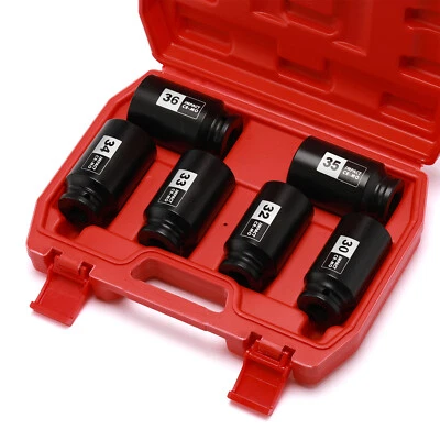 6pcs 1/2" Drive Deep Spindle Axle Nut Impact Socket Set 6 Point CR-MO 30mm -36mm - Image 1 of 4