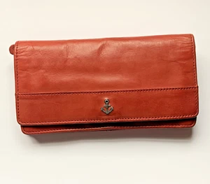 Harbour 2nd Women’s Red Genuine Leather Bi fold Wallet Clutch zip coin pocket - Picture 1 of 9