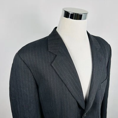 Casaco esportivo Mani 42R 100% lã preto espinha de peixe três botões Itália - Imagem 1 de 4