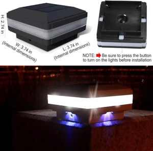 Solar Outdoor Post Cap Lights, LED Flexfit Solar Powered Fence Deck Cap Light... - Picture 1 of 1