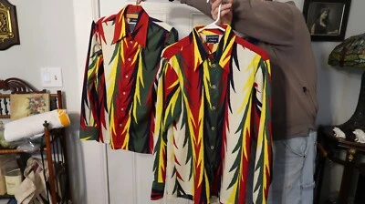 HIS & HERS MATCHING GIVINCHY MEN SZ. L & WOMEN SZ. 10 VINTAGE LONG SLEEVE SHIRTS - Image 1 of 4