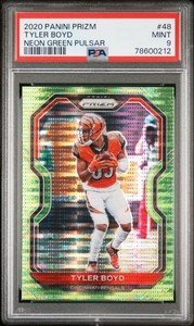 2020 Panini Prizm Tyler Boyd Neon Green Pulsar #48 PSA 9 Mint