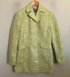 Ann Taylor Jacke limettengrün/beige Blumenstruktur Taschen gefüttert Gr. 4 NEU - Bild 1 von 10