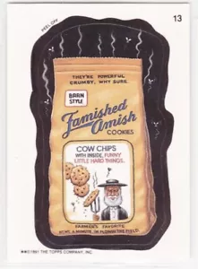 1991 Topps Wacky Packages hambrientos Amish Vacas Chips Galletas Tarjeta coleccionable - Imagen 1 de 2
