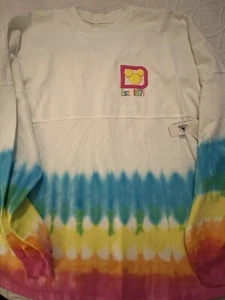 Walt Disney World Rainbow Neon Bright Tied Dyed Spirit Jersey, Size M, NWT - Picture 1 of 4