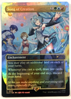 MTG Song Of Creation RAINBOW FOIL Secret Lair Hatsune Miku 1603 NM - Image 1 of 4