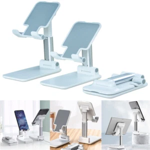 Universal Mobile Phone Mount Holder Stand Desk Portable Tablet Bracket Foldable - Photo 1 sur 14