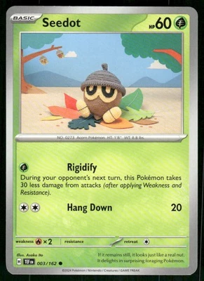 Seedot 003/162 Common Normal NM Pokemon SV05: Temporal Forces - Image 1 of 2