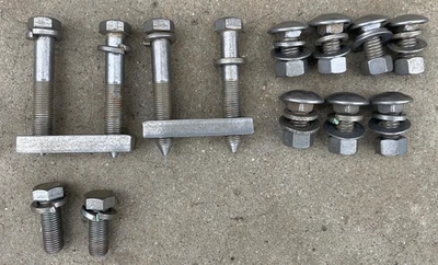 AMC RAMBLER REAR BUMPER BRACKET NUTS BOLTS ROUND HEAD FLAT WASHERS 1964-1966 - Image 1 of 4