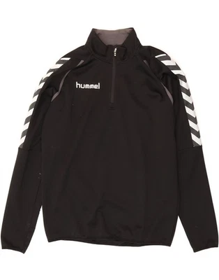 HUMMEL Hombres Gráfico Cremallera Cuello Pullover Chándal Top Medio Negro Poliéster AE17 Foto 1 de 3