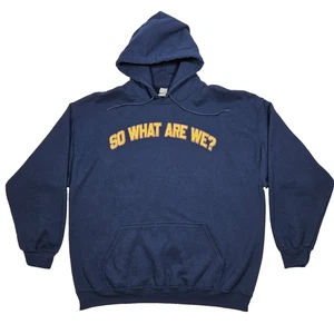 Gildan Heavy Blend XL Navy-Blue Dating? Hoodie with "So What Are We?"  Text - Picture 1 of 11
