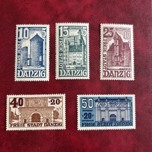 Danzig B15-19 MNH set 1936 Architecture semi-postal VF as pictured - Picture 1 of 2