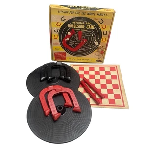 Vintage Official Horseshoe Game Safety Rubber Indoor/Outdoor Play Complete USA - Picture 1 of 10