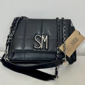 STEVE MADDEN Purse Quilted Handbag Chain Flap Bag NWT Btyana 9.5” New Black - Picture 1 of 10