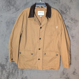 Orvis Jacket Adult Large Brown Tan Farm Barn Style Quilted Lined Button Mens - Picture 1 of 14
