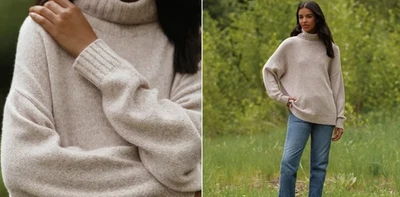 Suéter Jenni Kayne $545 Cashmere Porter cuello alto en jaspeado avena; S Foto 1 de 4