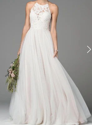 Willowby Esperance Wedding Dress Sz 8 Ivory Blush Lining Tulle A-line #58701 - Image 1 of 4