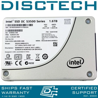 Intel SSDSC2BB016T401 1.6TB 2.5" 6Gbps MLC  DC S3500 Series SED SATA SSD - Image 1 of 3