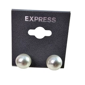 Express Silver-Tone Faux Pearl Stud Earrings NWT - Picture 1 of 3