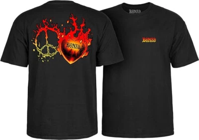 Powell Peralta Skateboards Bones Heart & Soul T-Shirt Black MEDIUM NEW - Image 1 of 3