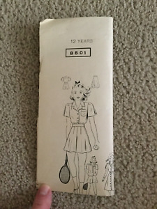 Sewing Pattern for Girl's 12 Years Skirt, Blouse Shorts  from 1950's 60's UNCUT