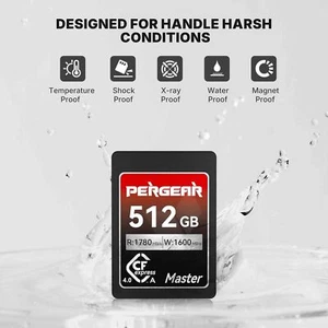 US Stock Pergear 512GB CFexpress 4.0 Type A Memory Card for Sony Camera - Picture 1 of 7