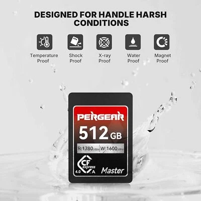 US Stock Pergear 512GB CFexpress 4.0 Type A Memory Card for Sony Camera