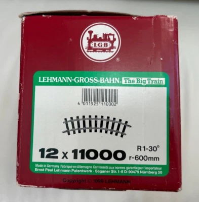 LGB G-Scale Curved Brass Track Section  Pack of 12 (11000)  R1=30deg r=600mm NOS - Image 1 of 4