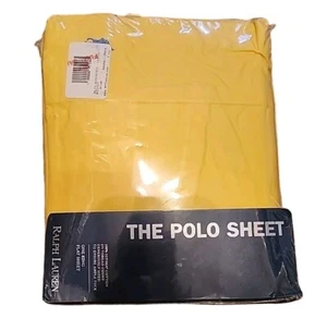 Sweet Corn Yellow Ralph Lauren The Polo Sheet King Flat  Supima Cotton New Vtg - Picture 1 of 10