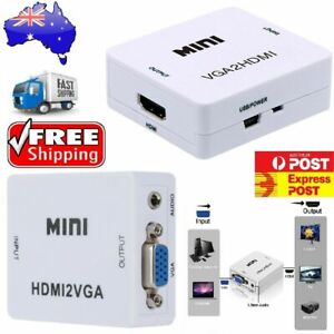 HDMI to VGA Converter Adapter VGA to HDMI Audio Video Cable Support HDTV Laptop