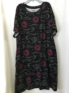 New Joyspun Women's Moon Star Nightshirt Nightgown S-M, 2x-3x Black - Picture 1 of 3