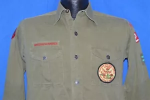 vtg 40s BOY SCOUTS UNIFORM CHANGE BUTTON CAMP ROOSEVELT SOUTHERN NJ SHIRT S - Picture 1 of 7