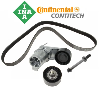 Belt Tensioner Assembly Pulley Drive Belt 4pc OEM INA for BMW 335i 435i X3 X4 X5 - Image 1 of 2