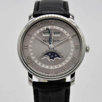 Blancpain Villeret Quantième Calendario Fase Lunar 40mm Acero Gris 6654-1113-55B Foto 1 de 4