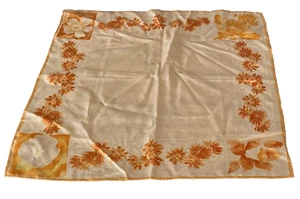 Vintage Vera Neumann Orange Floral Square Acetate Scarf  Japan 22" - Picture 1 of 15