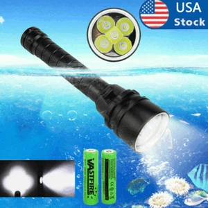 380000LM 5* LED Diving Torch UnderWater 220m Depth Waterproof Flashlight US - Picture 1 of 11