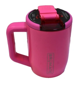 Brumate MUV 15 oz Leak Proof Insulated Coffee Mug w Handle Neon Pink w Mag Flip - Picture 1 of 5