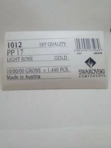 Swarovski 1012 PP17 Light Rose Gold Foiled 10 gross 1440 pezzi - Foto 1 di 2