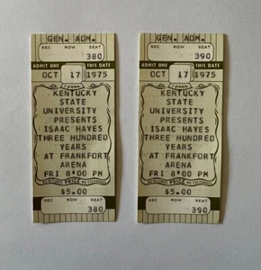 Set biglietti concerto originale Isaac Hayes di 2 Arena di Francoforte 17 ottobre 1975, verde - Foto 1 di 3