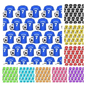 PERSONALISED FOOTBALL WRAPPING PAPER FAN SHIRT NAME AGE   GIFT PRESENT WRAP  - Picture 1 of 24