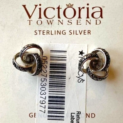 Pendientes Victoria Townsend Plata 925 Nudo Diamante NUEVO Envío GRATIS Foto 1 de 4