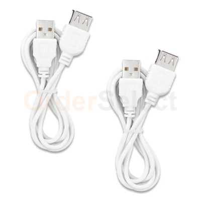 2X USB Extension Cable Cord M-F for Phone Samsung Galaxy S3 S4 S5 S6 S7 S8 Plus - Image 1 of 4