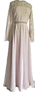 New Truth & Fable Pink Prarie Dress, Regency Gown, Long Sleeve XS, Formal - Picture 1 of 8