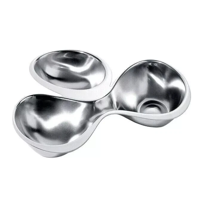 Alessi RA03 Babyboop Antipastiera a Tre Scomparti in Acciaio Inossidabile 18/10