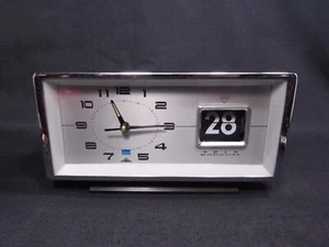 VINTAGE RETRO 70s SHANGHAI CHINA BEKELITE WIND UP DESKTOP ALARM CLOCK FLIP DATE - Picture 1 of 11
