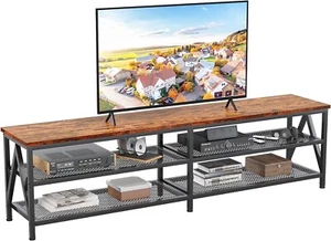 TV Stand for up to 75 inch TV Extra Long 60" Entertainment Center Rustic Brown - Picture 1 of 8