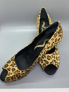 NINA klassische Leopardenmuster Peeptoe Pumps/Absätze Größe 8,5M - Bild 1 von 6
