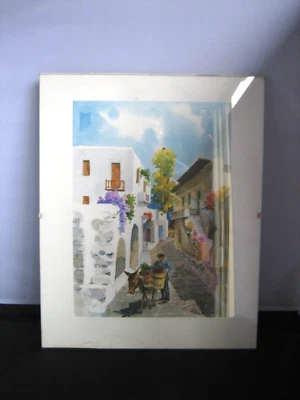 Vintage framed landscape painting reproduction art print - Image 1 of 4