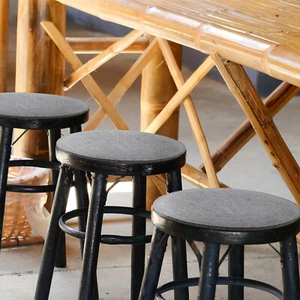 4er Set Stuhlkissen Rund Filz Sitzkissen 35 cm Sitzauflagen mit rutschfesten - Bild 1 von 17